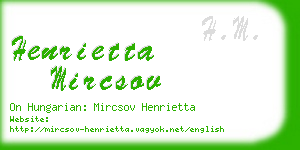 henrietta mircsov business card